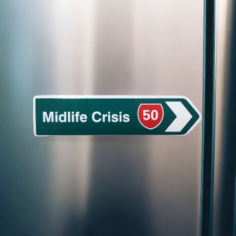 NZ Road Sign Magnet - Midlife Crisis - Funky Gifts NZ