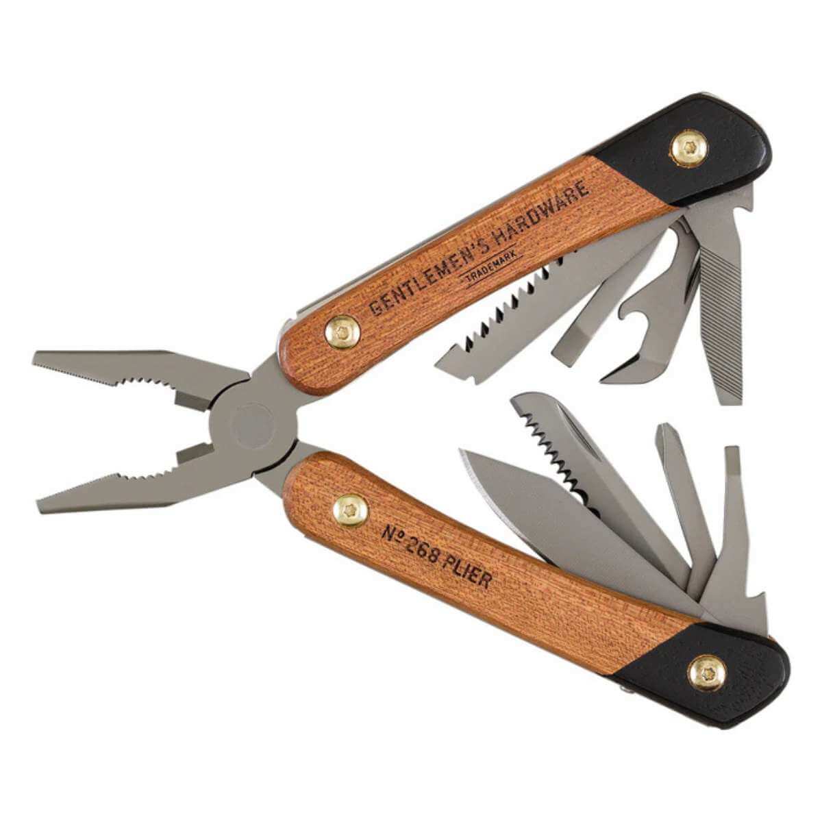 Gentlemen's Hardware - Plier Multi-Tool Wooden 12-in-1 No.627 - Funky Gifts NZ