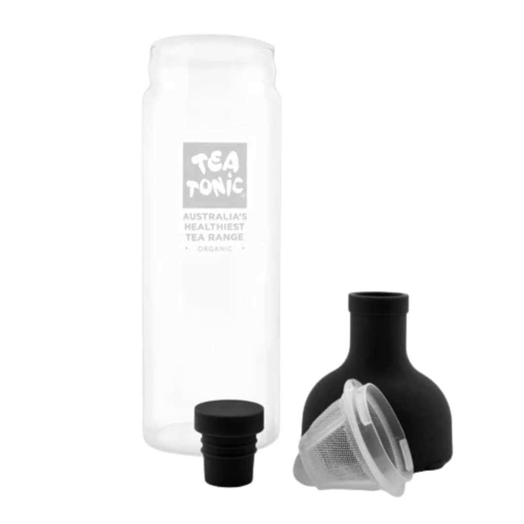 Tea Tonic Glass Wine Bottle Black - Funky Gifts NZ