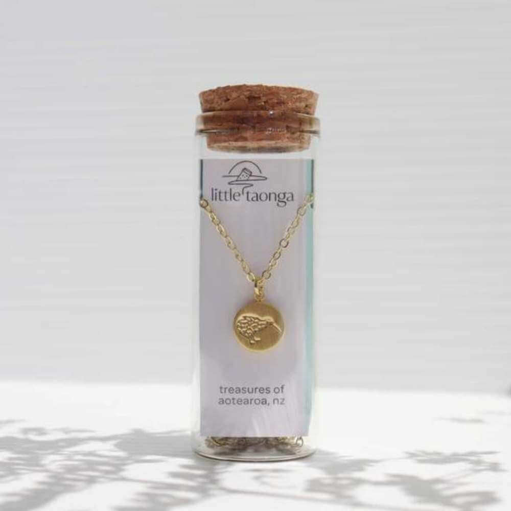 Little Taonga Round Kiwi Necklace - Funky Gifts NZ