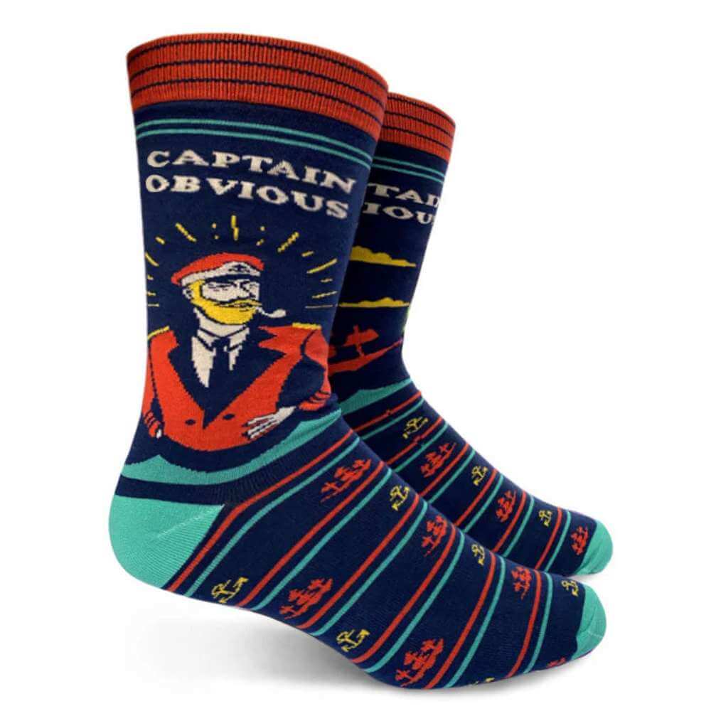 Captain Obvious Men's Socks - Funky Gifts NZ