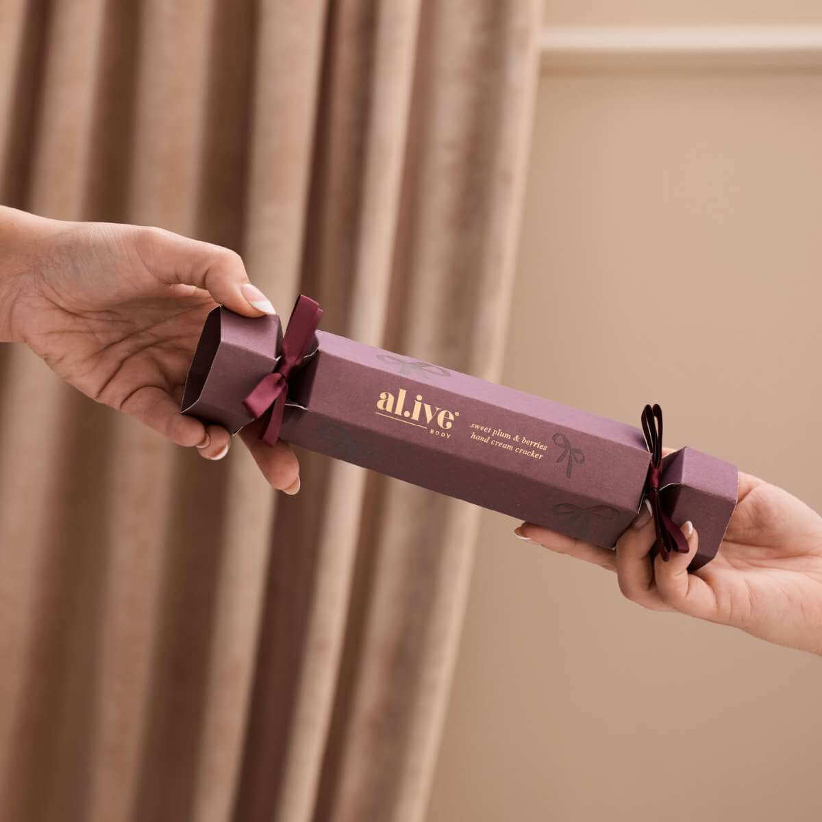 Al.ive Body Hand Cream Cracker - Sweet Plum & Berries - Funky Gifts NZ