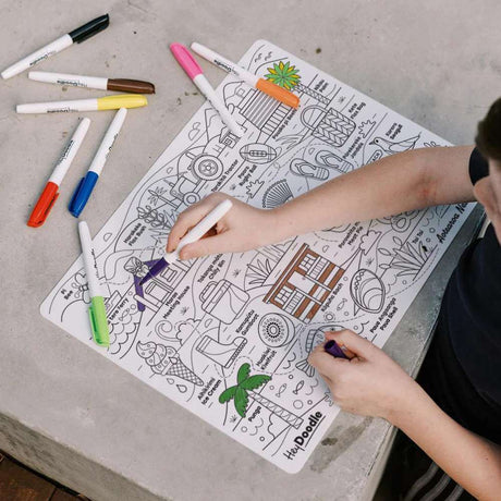 Hey Doodle - Icons of Aotearoa Large Playmat - Funky Gifts NZ