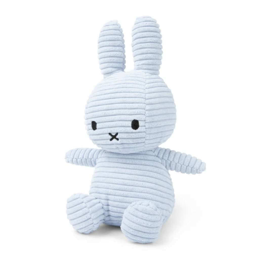 Miffy Eco Corduroy Ice Blue 23cm - Funky Gifts NZ