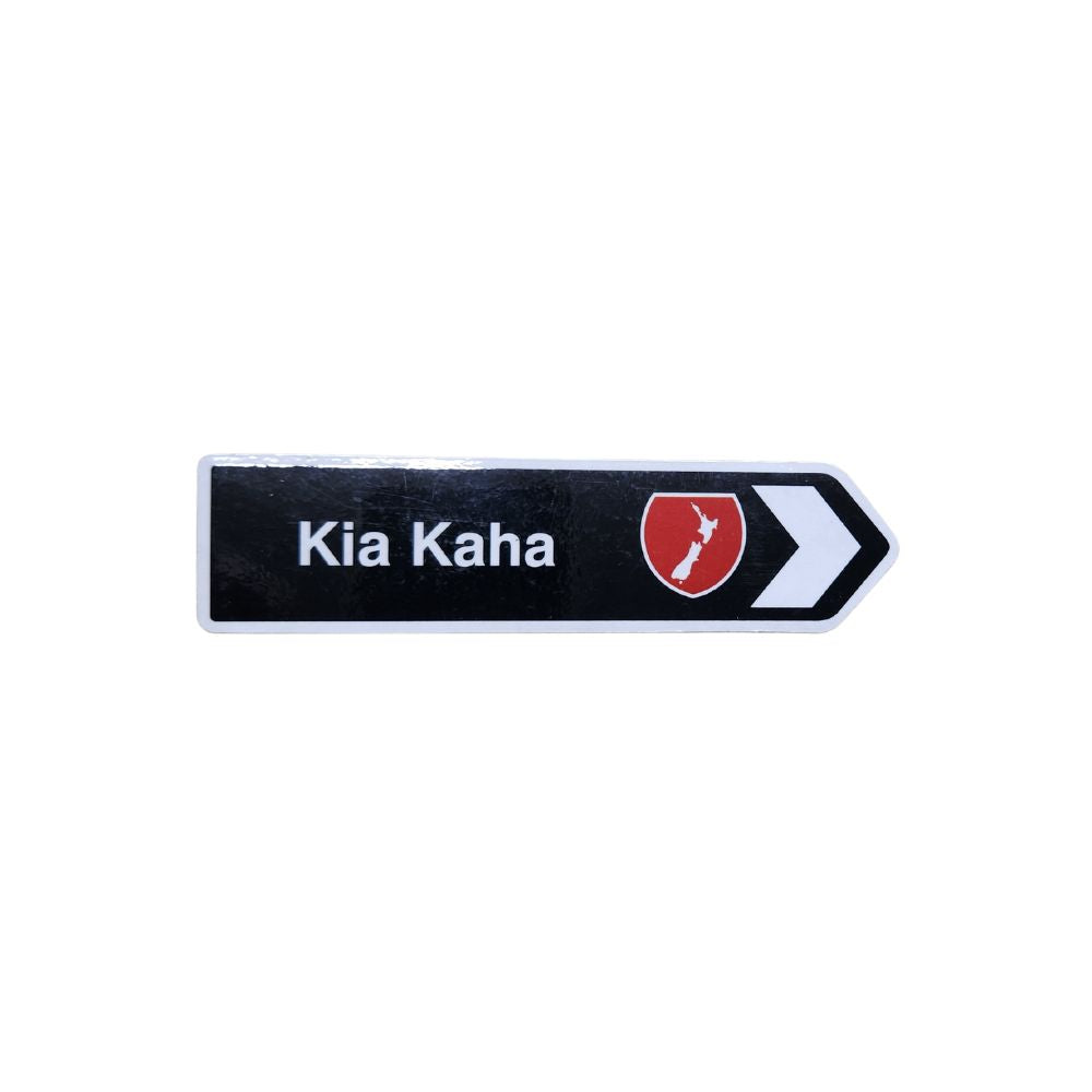 NZ Road Sign Magnet Kia Kaha Black - Funky Gifts NZ