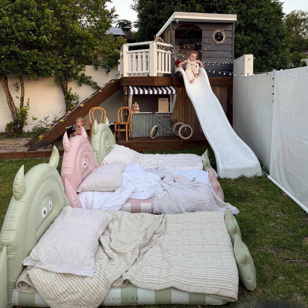 SunnyLife Kids Sleepover Bed Monster Sage - Funky Gifts NZ