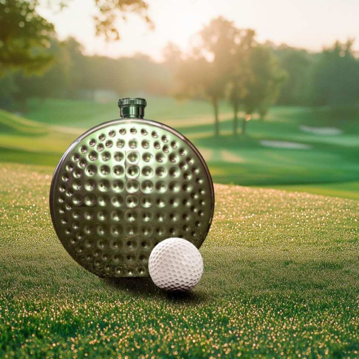 Golf Ball Flask Silver Funky Gifts NZ
