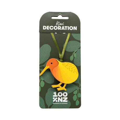 Kiwi Wooden Decoration - Funky Gifts NZ