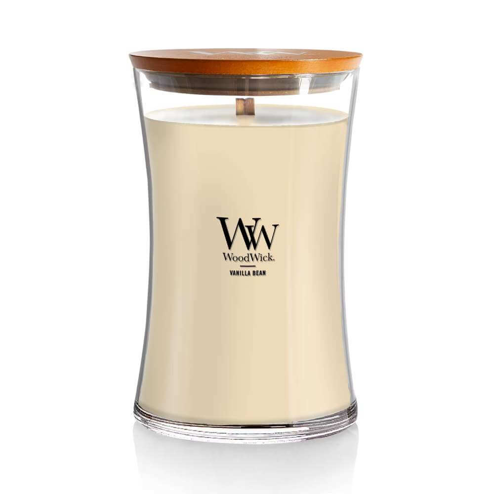 Large WoodWick Scented Soy Candle - Vanilla Bean - Funky Gifts NZ