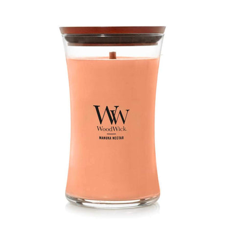 Large WoodWick Scented Soy Candle - Manuka Nectar - Funky Gifts NZ