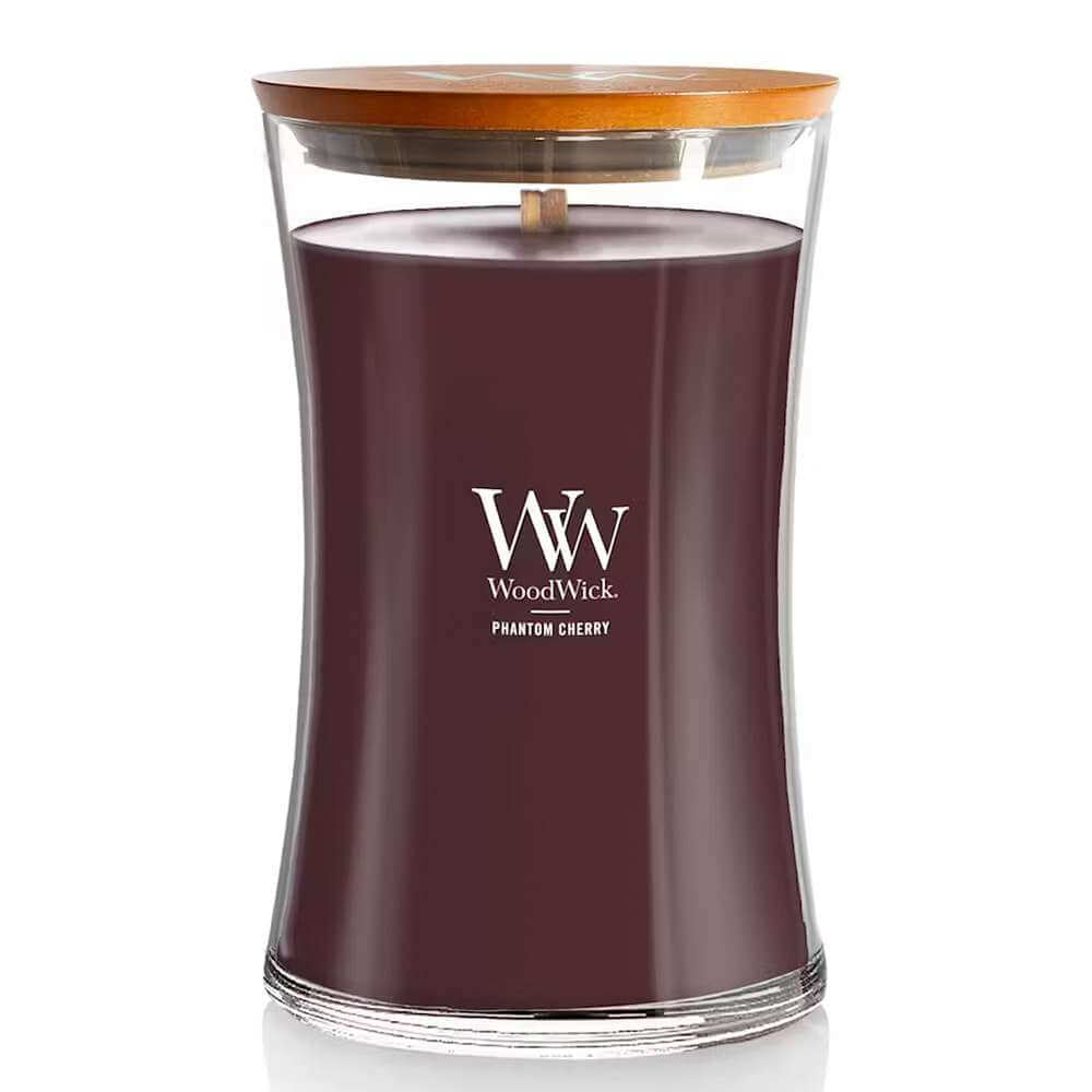 Large WoodWick Scented Soy Candle - Phantom Cherry - Funky Gifts NZ