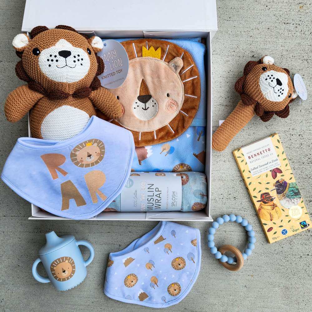Lenny The Lion Baby Gift Box - Funky Gifts NZ