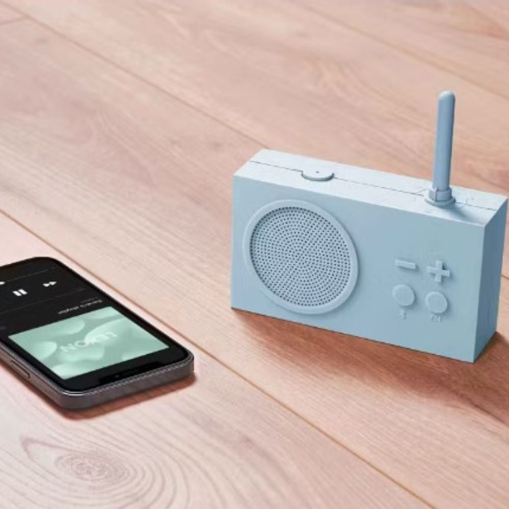 Lexon Tykho 3 Bluetooth Radio - Light Blue - Funky Gifts NZ