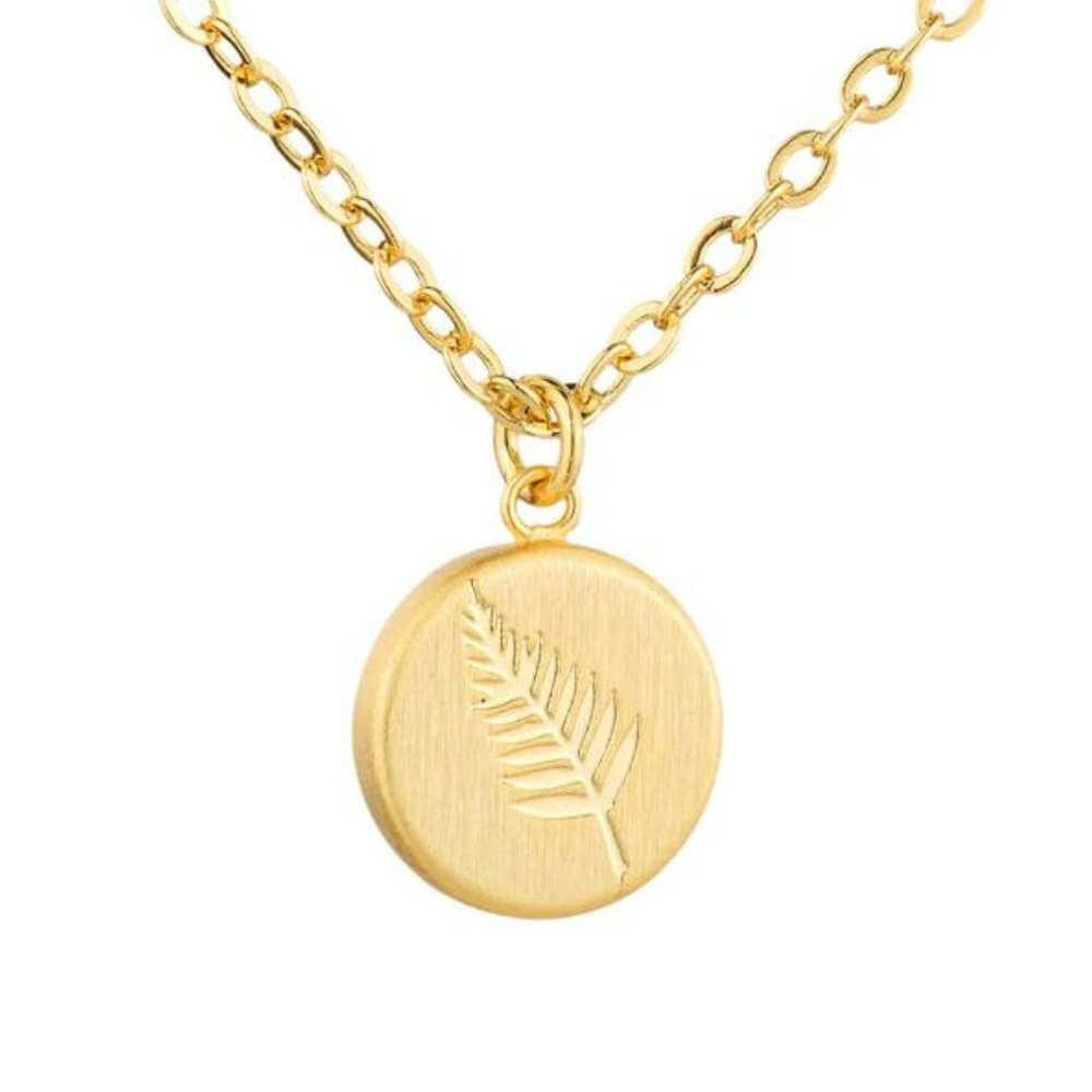 Little Taonga Round Fern Necklace - Funky Gifts NZ