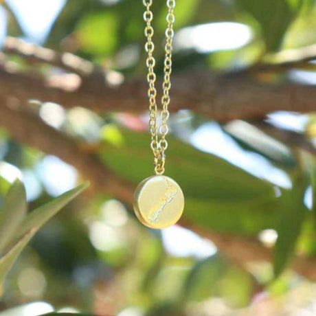 Little Taonga Round NZ Map Necklace - Funky Gifts NZ