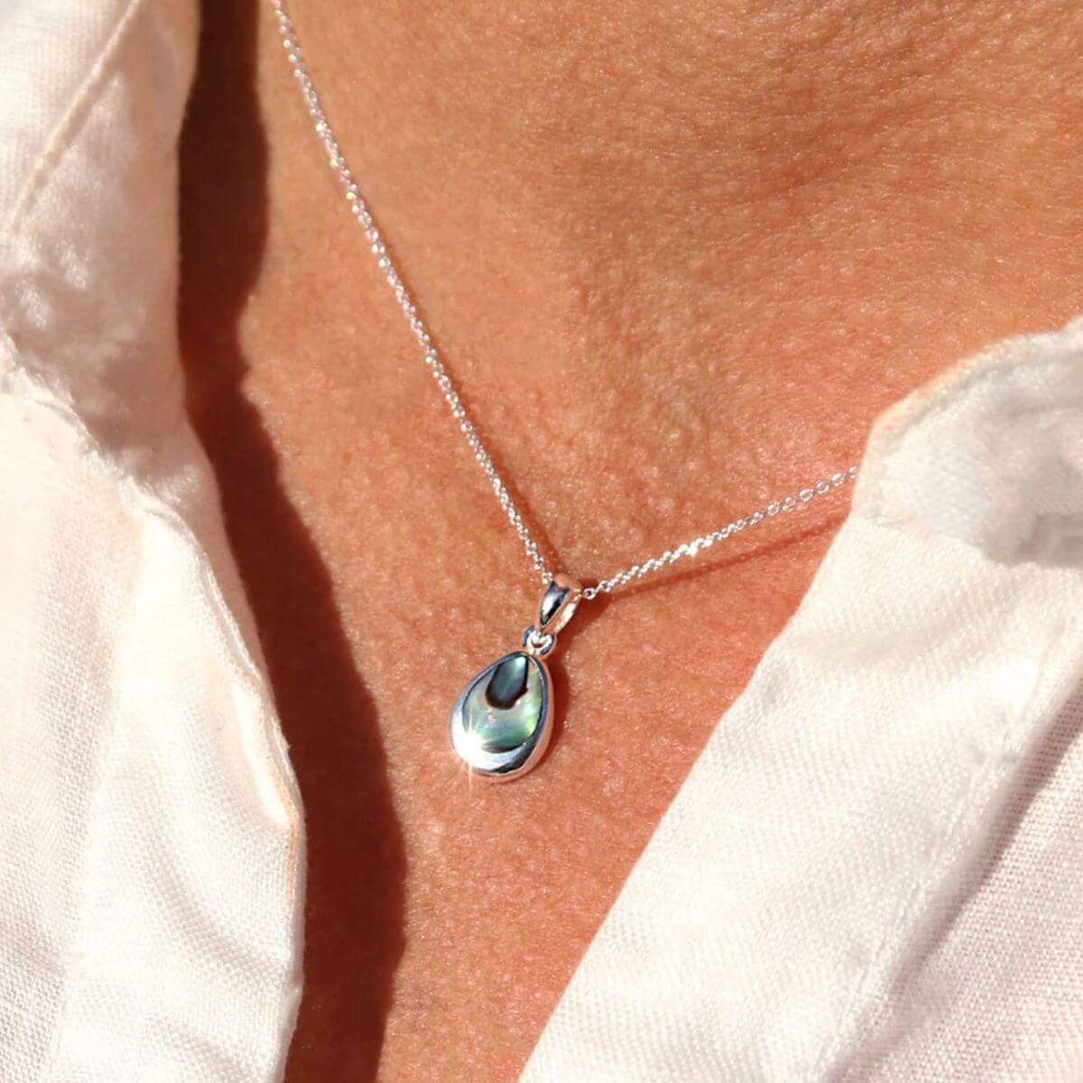 Little Taonga Sterling Silver and Paua Drop - Funky Gifts NZ