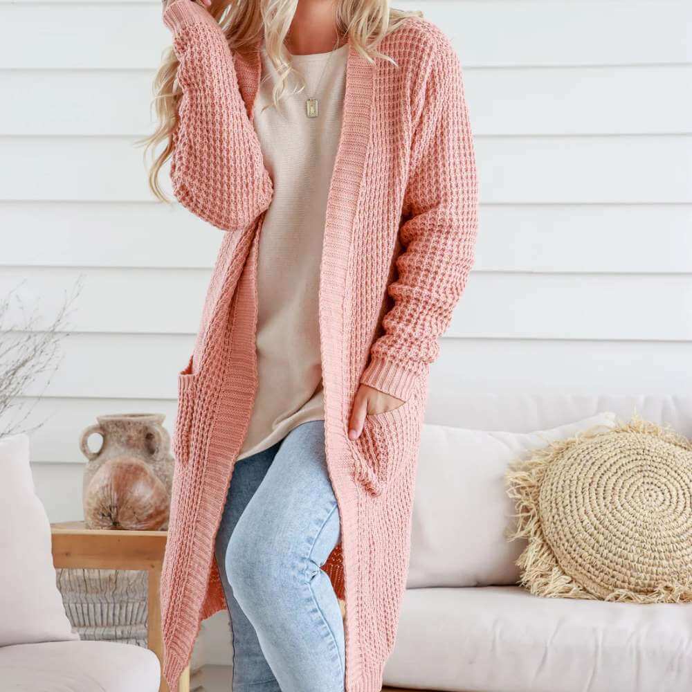 Long Embrace Cardie - Sandstone - Funky Gifts NZ