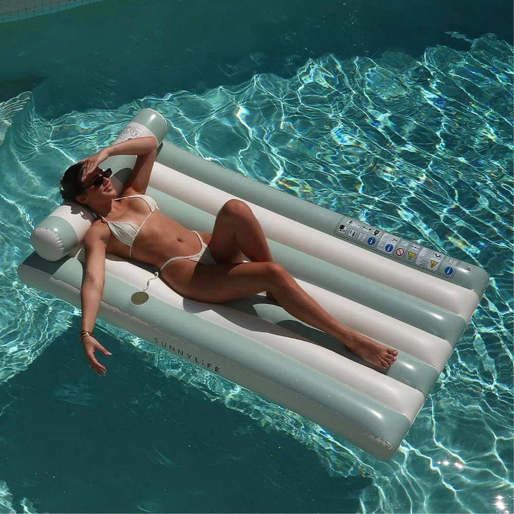 SunnyLife Luxe Lilo Green Stripe - Funky Gifts NZ