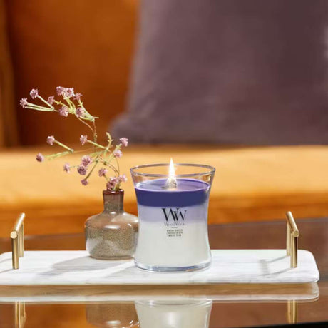 Medium WoodWick Scented Soy Candle - Evening Luxe Trilogy - Funky Gifts NZ