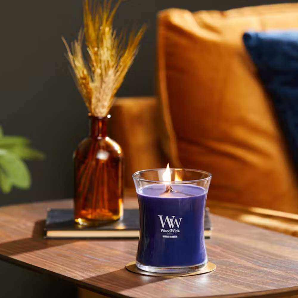 Medium WoodWick Scented Soy Candle - Hinoki Dahlia - Funky Gifts NZ