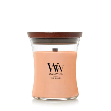 Medium WoodWick Scented Soy Candle - Yuzu Blooms - Funky Gifts NZ