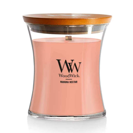 Medium WoodWick Scented Soy Candle - Manuka Nectar - Funky Gifts NZ