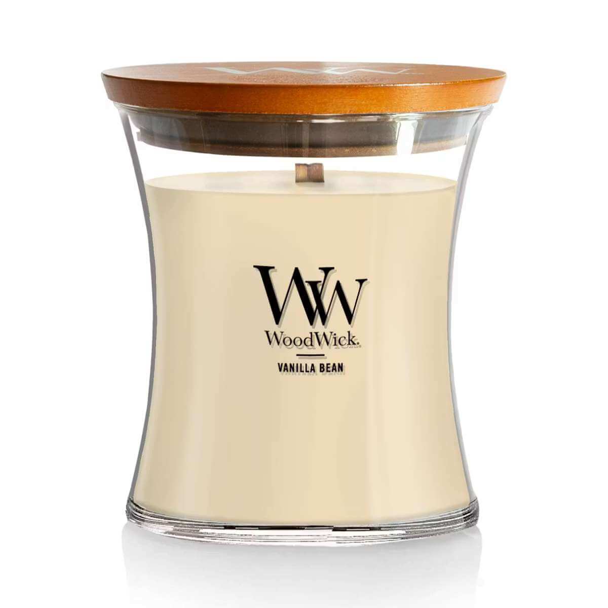 Medium WoodWick Scented Soy Candle - Vanilla Bean - Funky Gifts NZ