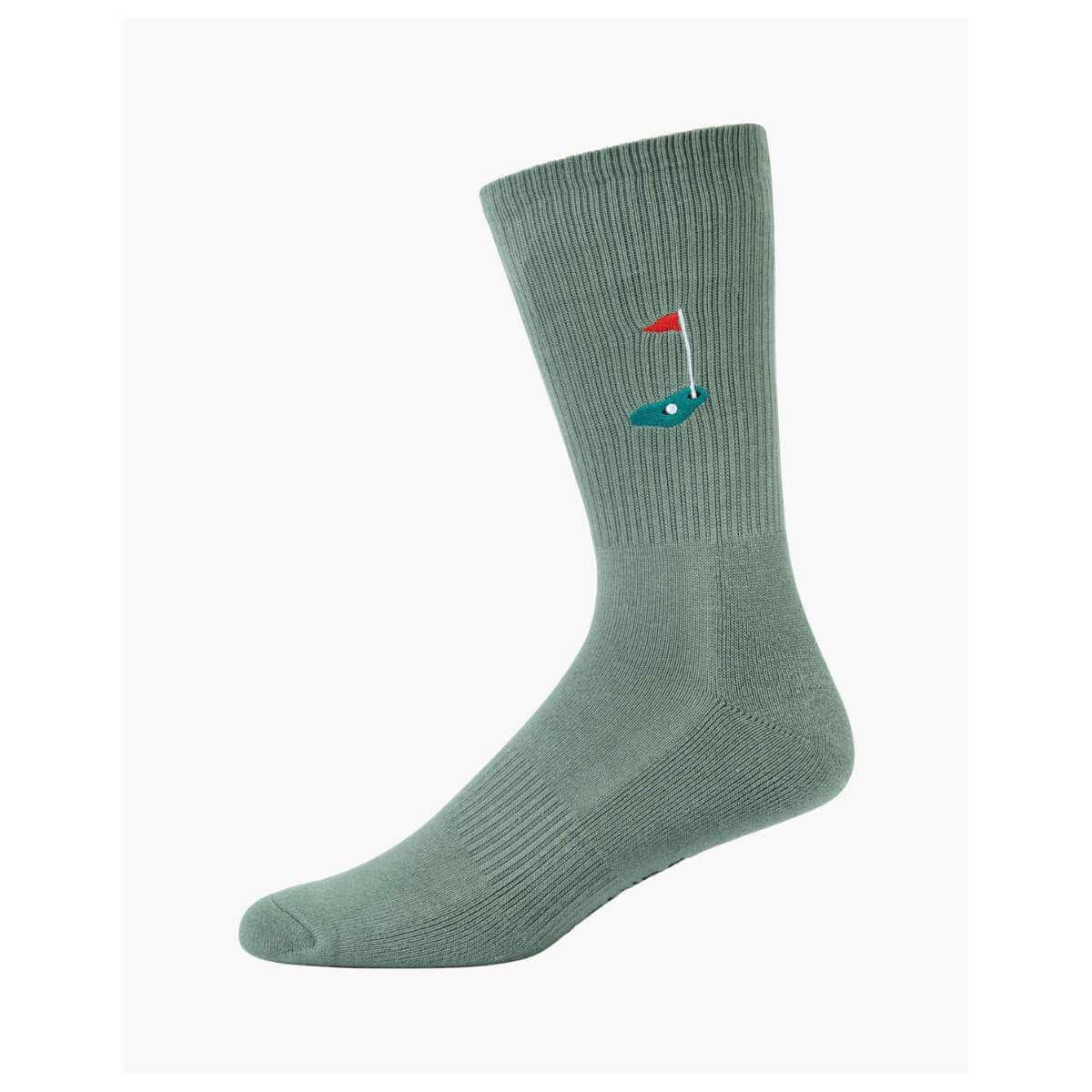 Men's Golf Tee & Flag Sport Crew Sock - Funky Gifts NZ