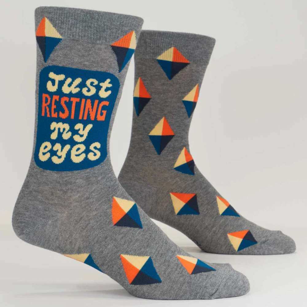 Men's Socks – Just Resting My Eyes - Blue Q - Funky Gifts NZ
