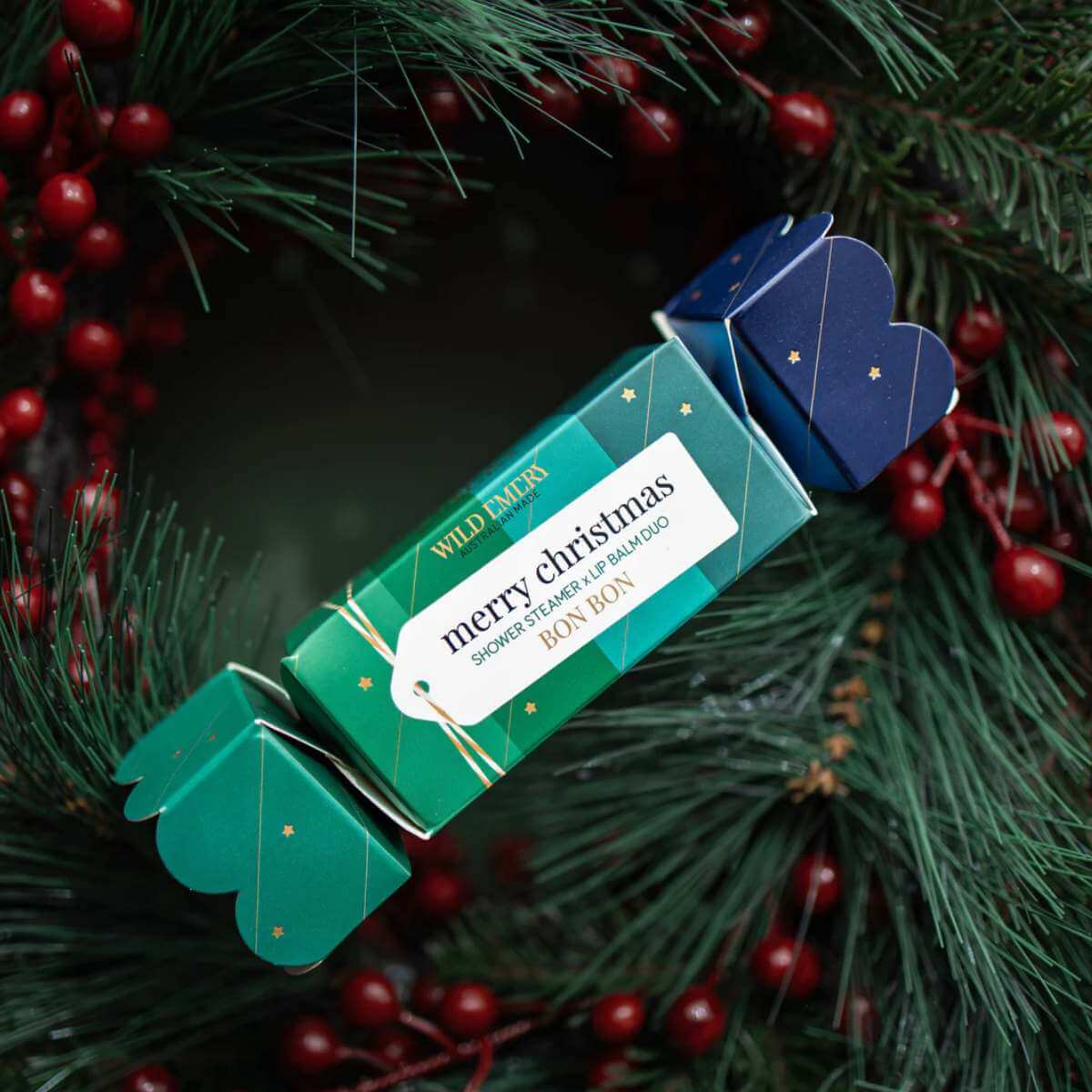 Merry Christmas Shower Steamer x Lip Balm Duo Bon Bon - Funky Gifts NZ