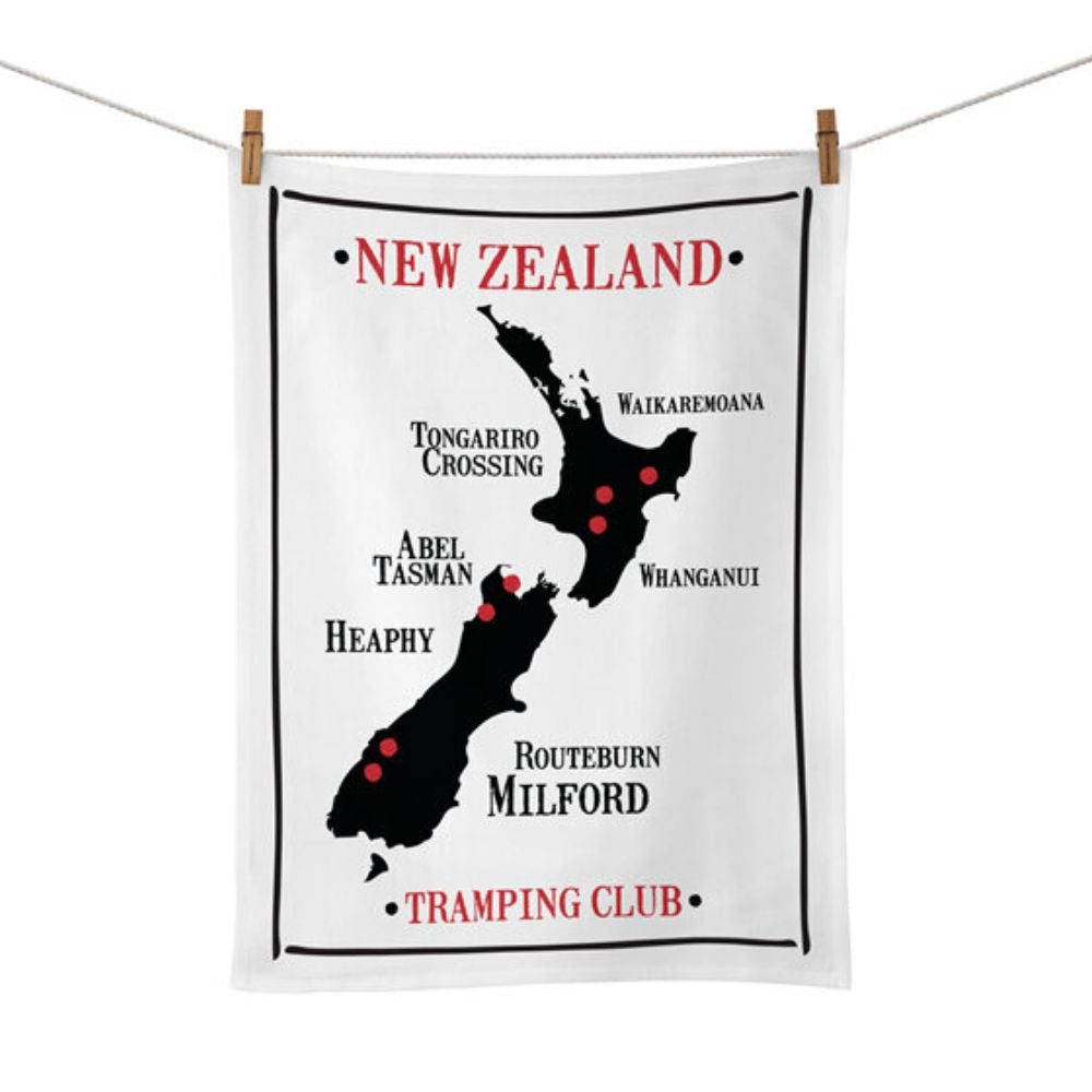 Moana Road - Tramping Club Tea Towel - Funky Gifts NZ