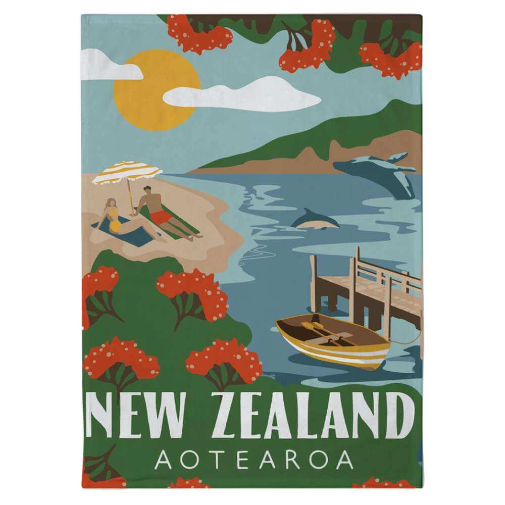 Moana Road - Northern Beach Tea Towel - Funky Gifts NZ