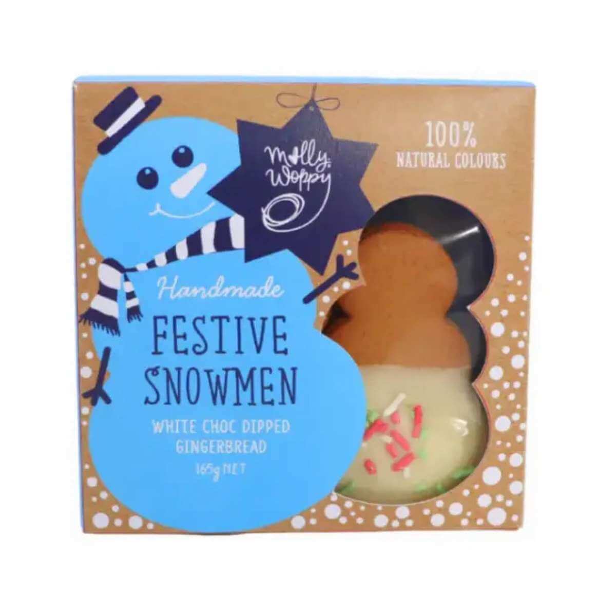 Molly Woppy Handmade Festive Snowman - White Choc Gingerbread - Funky Gifts NZ