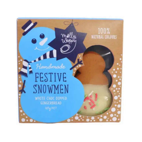 Molly Woppy Handmade Festive Snowman - White Choc Gingerbread - Funky Gifts NZ