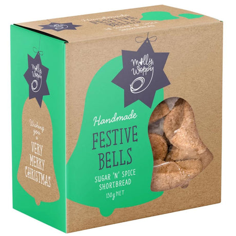 Molly Woppy Shortbread Festive Bells Box 130g - Funky Gifts NZ