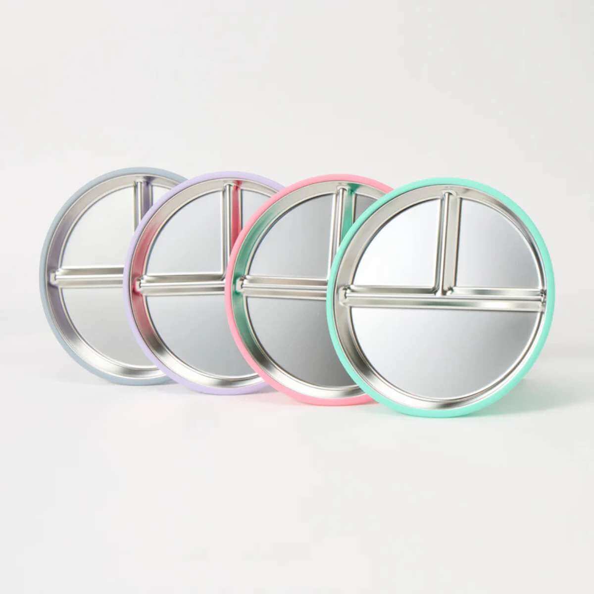 Stainless Steel Divided Plate With Suction Base - Funky Gifts NZ