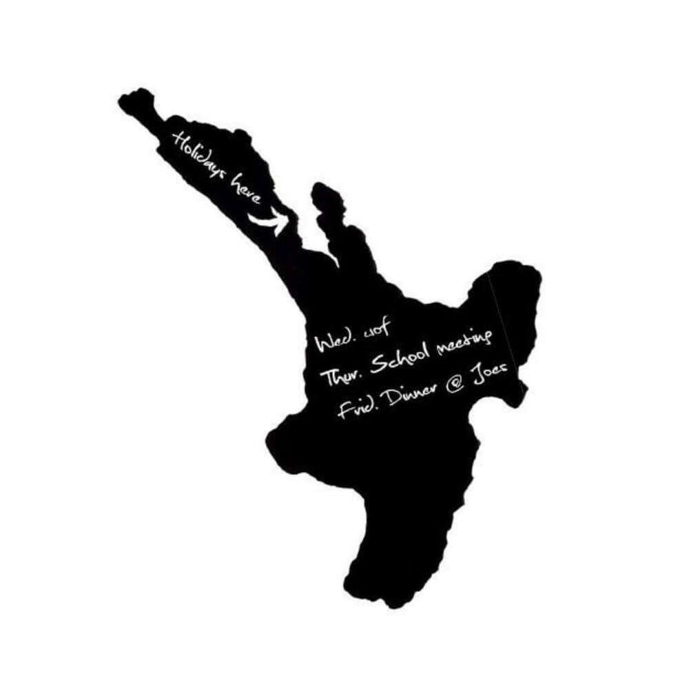 NZ Map Blackboard - Large Kiwiana Chalkboard - Funky Gifts NZ