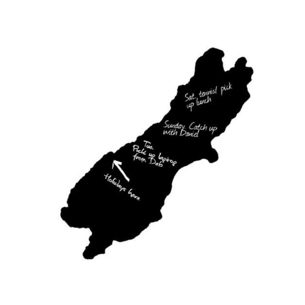 NZ Map Blackboard - Large Kiwiana Chalkboard - Funky Gifts NZ
