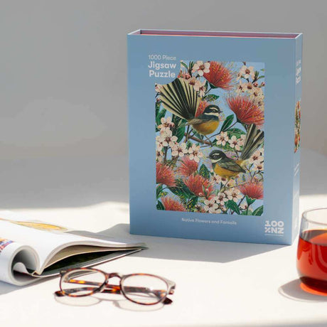 Native Flowers and Chatty Fantails Puzzle - Funky Gifts NZ