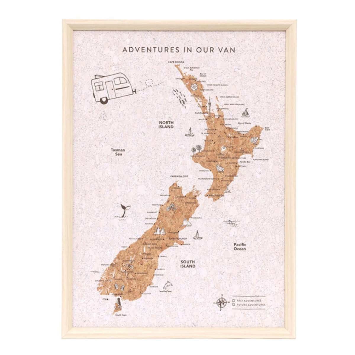 Caravan New Zealand Map - Funky Gifts NZ
