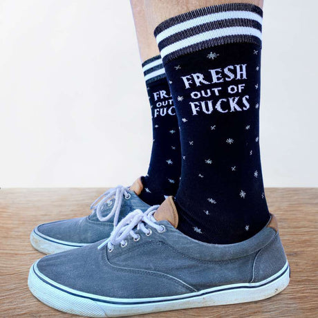 Fresh Out Of Fucks Men's Socks - Funky Gifts NZ