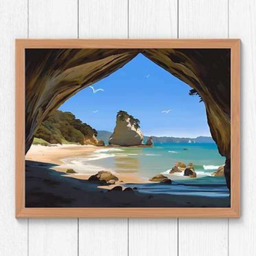 Paint By Numbers - Cathedral Cove - Funky Gifts NZ