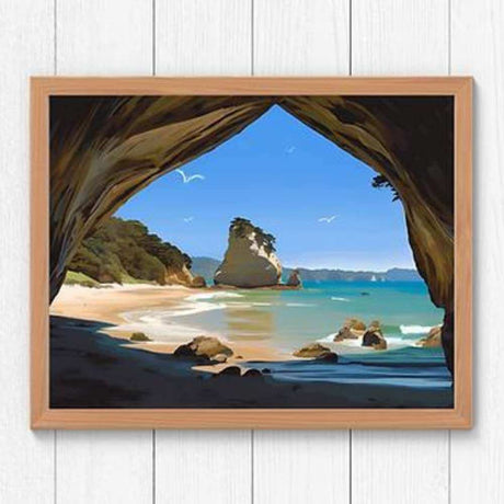Paint By Numbers - Cathedral Cove - Funky Gifts NZ