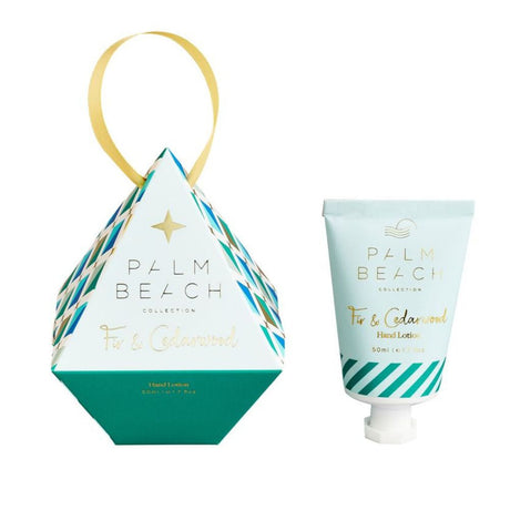 Palm Beach Collection Hanging Bauble Hand Lotion Fir & Cedarwood - Funky Gifts NZ