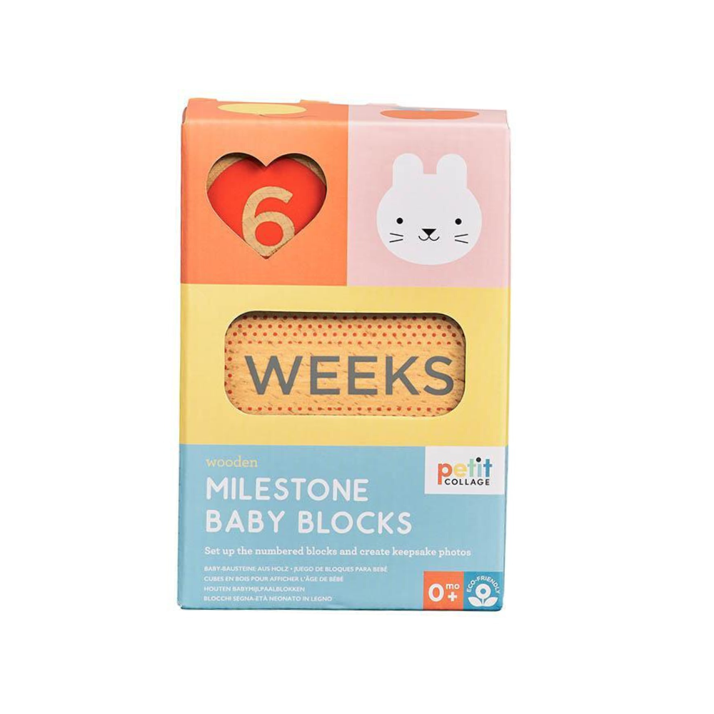 Wooden Milestone Baby Blocks - Funky Gifts NZ