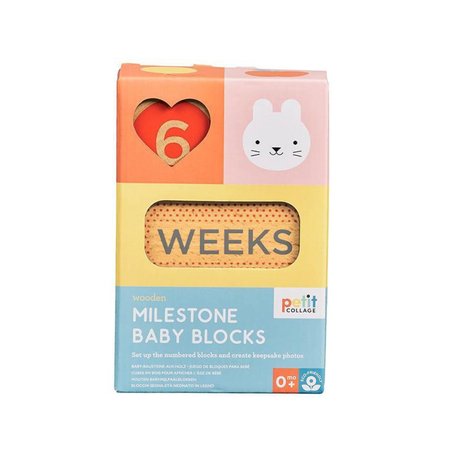 Wooden Milestone Baby Blocks - Funky Gifts NZ