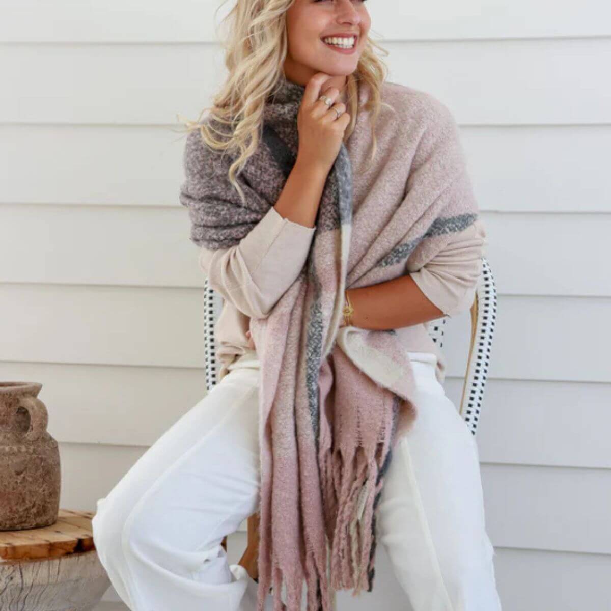 Comfort Scarf - Pink Charcoal - Funky Gifts NZ