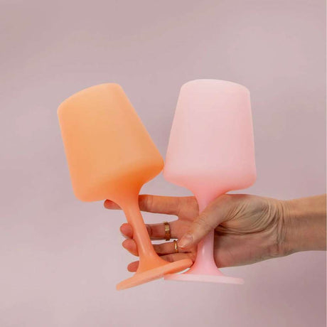 Swepp Silicone Unbreakable Wine Glasses - Peach + Petal - Funky Gifts NZ