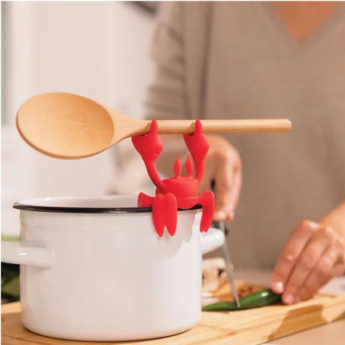Red Spoon Holder & Steam Releaser - Funky Gifts NZ