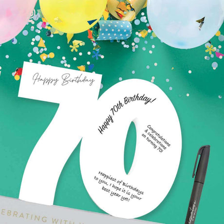 Signature Numbers - 70th Birthday - Funky Gifts NZ